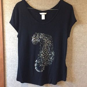 Sequined panther Tshirt